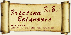 Kristina Belanović vizit kartica